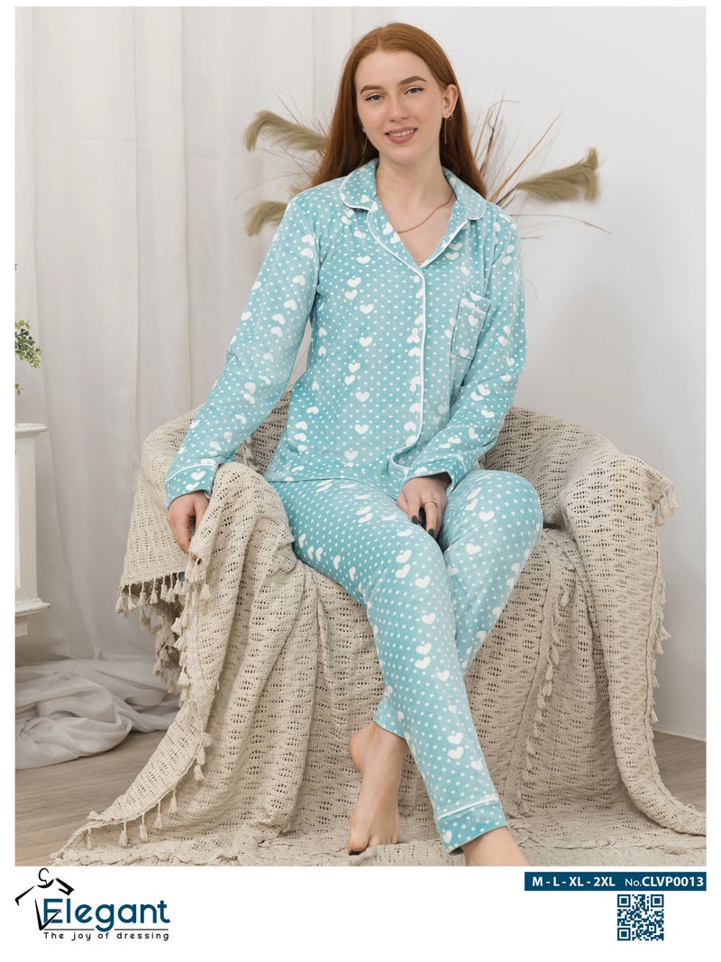 Elegant Velvet Classic - Dotty Hearts Aqua - Image 3